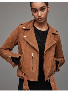 All Saints Goat leather suede jacket